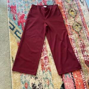 Loft Wide Leg Red Crop pull-on pants